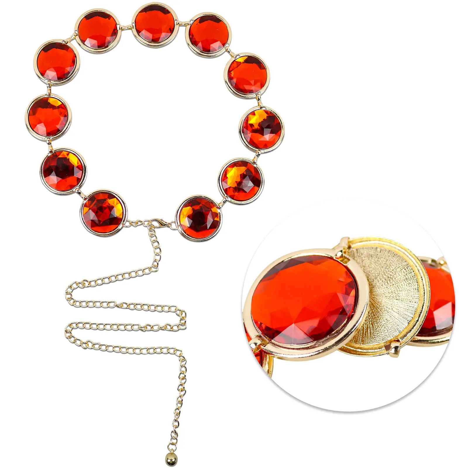 Corvo cinto titãs trajes acessórios gemas vermelhas pedra ajustável corrente de cintura anime jóia cosplay adereços para festa de halloween feminino