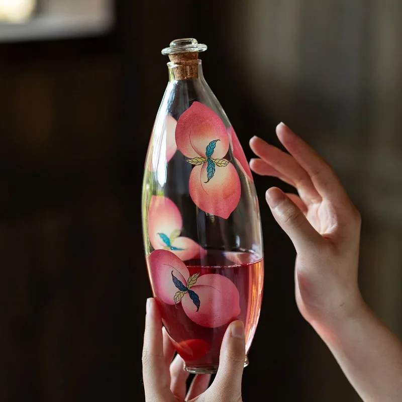 Nordic Airtight Glass Cold Brew Bottle Sealed Liquor Decanter Leakproof Fruit Juice Pitcher Elegant Sake Storage Carafe for Iced