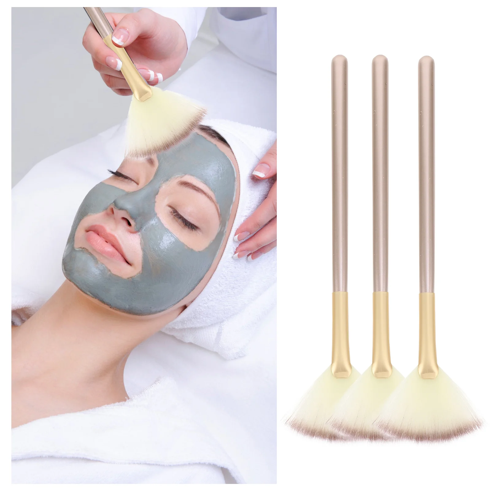 Cepillos de abanico Facial, brocha de maquillaje, aplicador de máscara, herramientas faciales sueltas, crema de rímel Diy, suave a granel