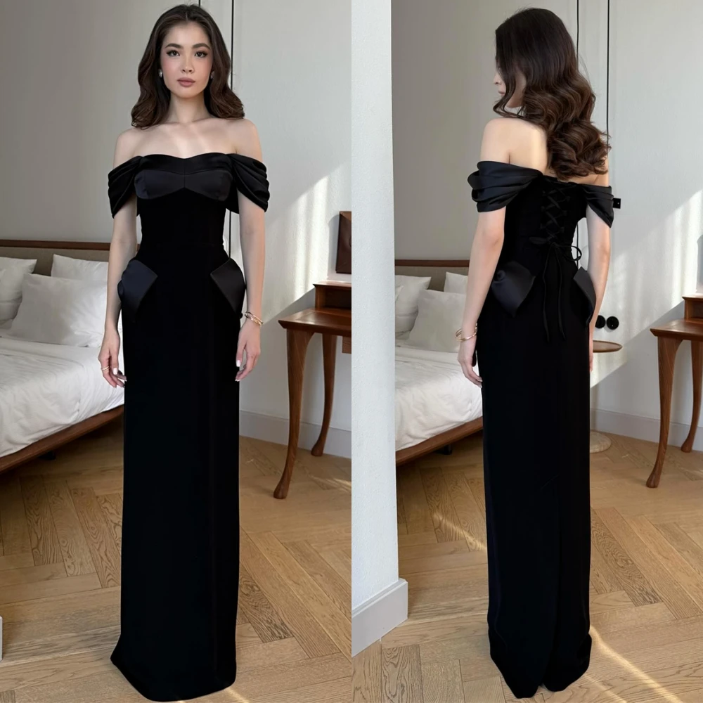 Vestido de noite elegante personalizado com decote em barco e camisa temperamento, vestidos para ocasiões especiais e arco delicado, vestidos de celebridades