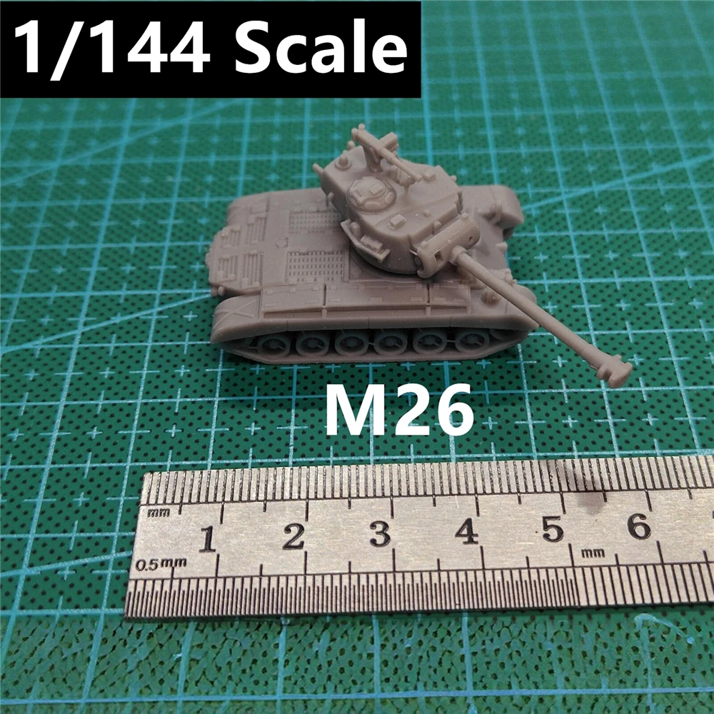 

Танк M26 Pershing армии США, 3D-печать, масштаб 1/144, миниатюрная модель танка, из смолы, под покраску