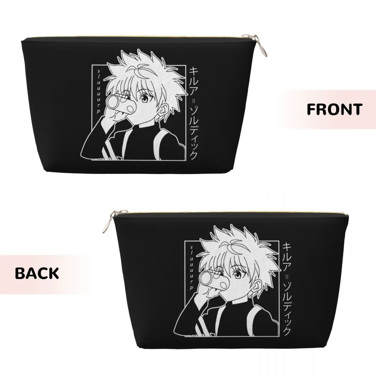 Custom Hunter X Hunter Toiletry Bag for Women Killua Zoldyck Makeup Cosmetic Organizer Ladies Beauty Storage Dopp Kit Box