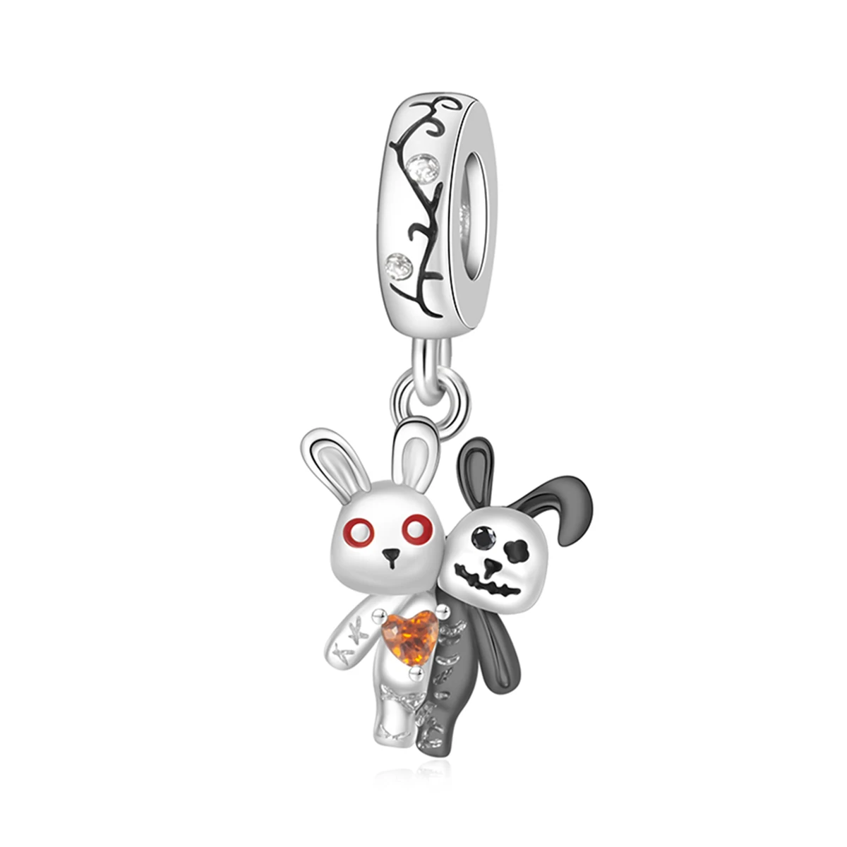 2026 original design horror doll rabbit bead pendant, DIY bracelet jewelry gift, environmentally friendly copper material