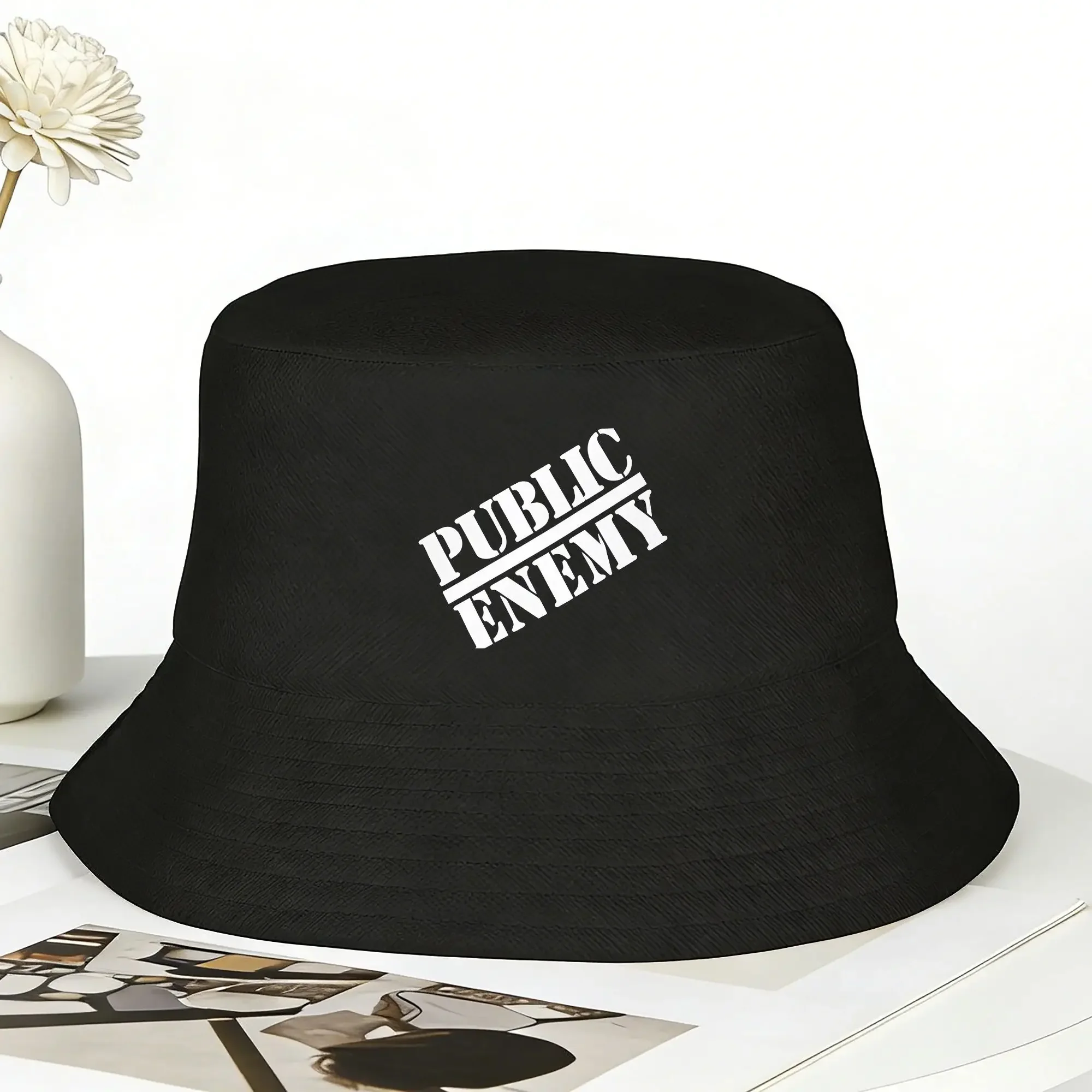 New US Rap Team Public Enemy  Bucket Hat  Hawaii Fisherman Caps Foldable Vacation Visor Hats For Men Women Trendy Design Cap