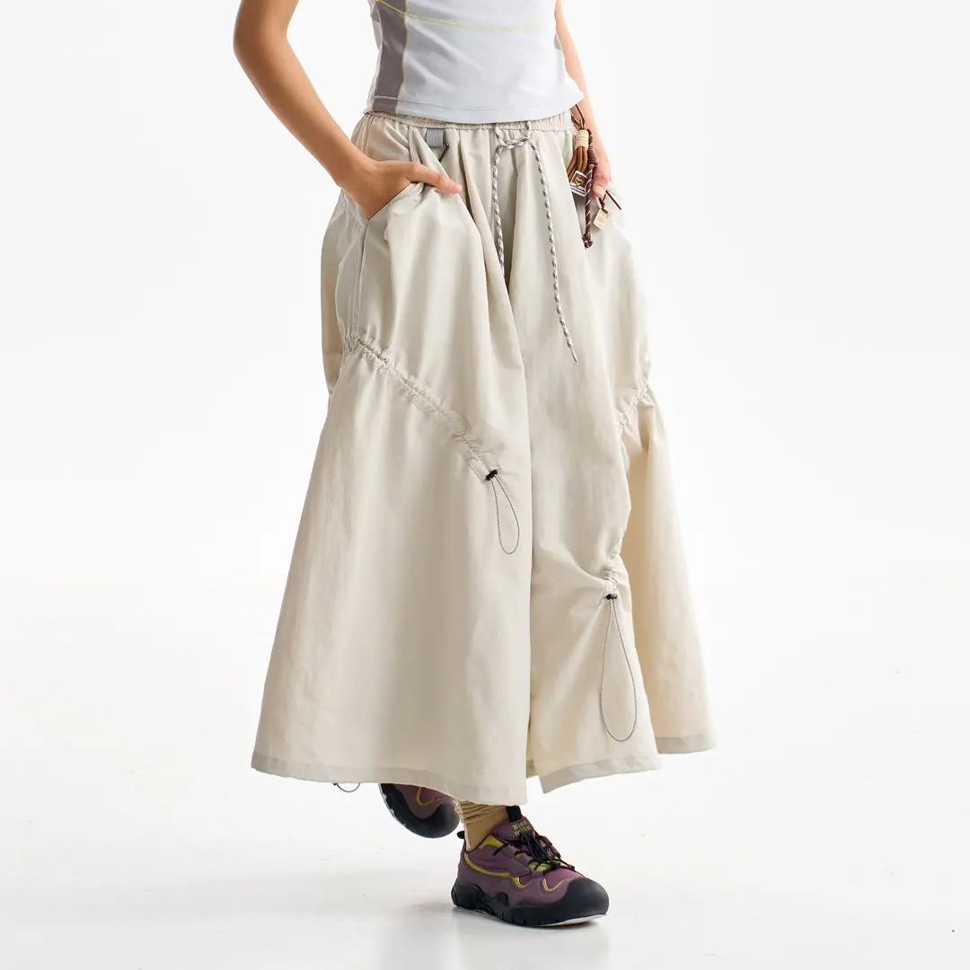 Outdoor Fashion Quick Dry Drawstring Skirt Women City Hiking Streetwear Loose Casual Sport  Y2k Track Cargo Skirts Pants