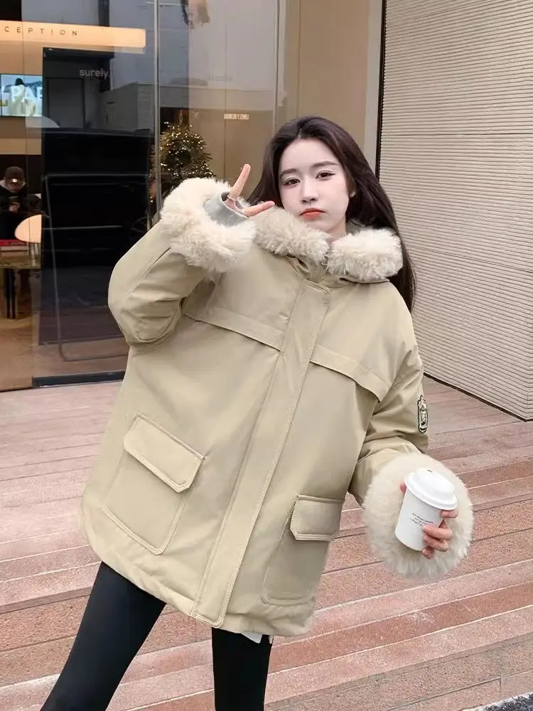 

Женская осенняя парка Verde, прочная, эластичная, с леопардовым принтом, оверсайз, на подкладке, с вышивкой, в полоску, с эффектом шерсти, средней длины, толстая, матовая