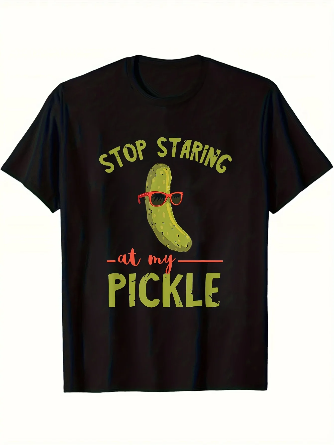 Men'S Single-Piece Round Neck T-Shirt with a Unique Pickle Pattern, Suitable for Casual Wear All Year Round, Perfect As a Gift f