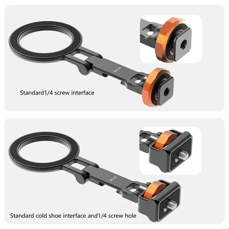

Universal Phone Mount with 180 Turn & Cold Shoe Foldable Aluminum Phone Holder for Vlog Photography & Live H8WD