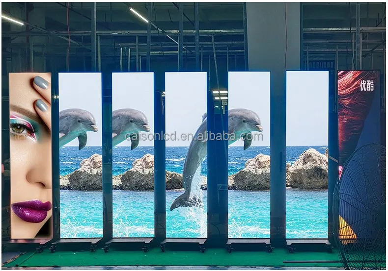 실내 풀컬러 LCD 포스터 디스플레이 스크린, 초슬림형 바닥 거치형 미러 스크린, 쇼핑몰용 광고 기기