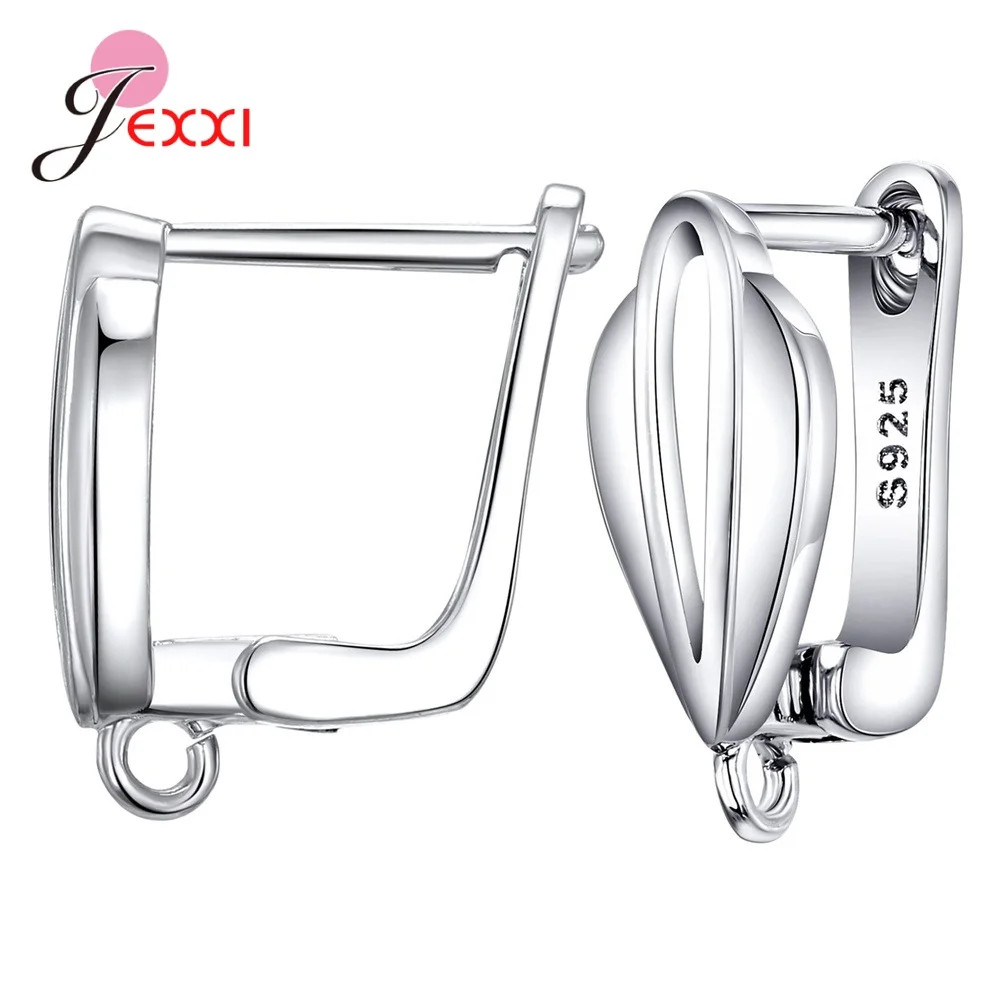 Hollow Design 925 Sterling Silver Ear Hooks zatrzaski biżuteria ustalenia kolczyki dla kobiet geometryczne akcesoria DIY Earwire — zdjęcie 6