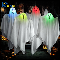 Halloween Scary LED Lights Glowing Hanging Ghost Venue Setting Horror Door Hanging Haunted House Props Halloween Props