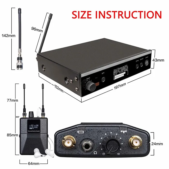 TKG 566-590mhz Wireless Monitoring PSM300 Personal In Ear Monitor System Stage Return wireless stereo in ear monitors receiver