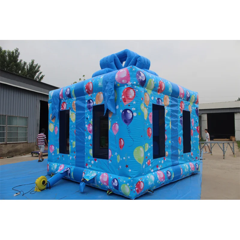 Animal Bouncers For Kids Birthday Gift Box Shape Inflatable Bouncy Castle Jumping Toy