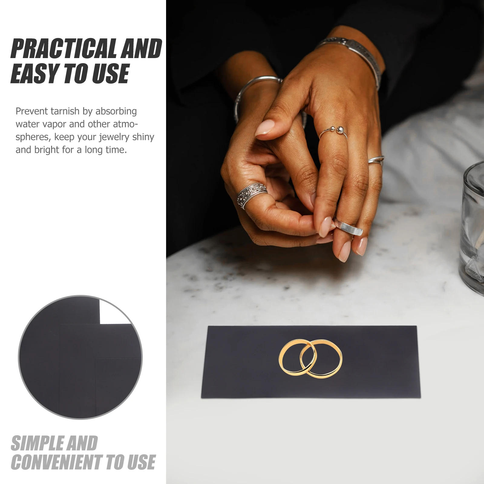 

45 шт., полоски против тускнения для ювелирных изделий, серебряные полоски, влагопоглощающая бумага для хранения шкатулки для ювелирных изделий, тускнение