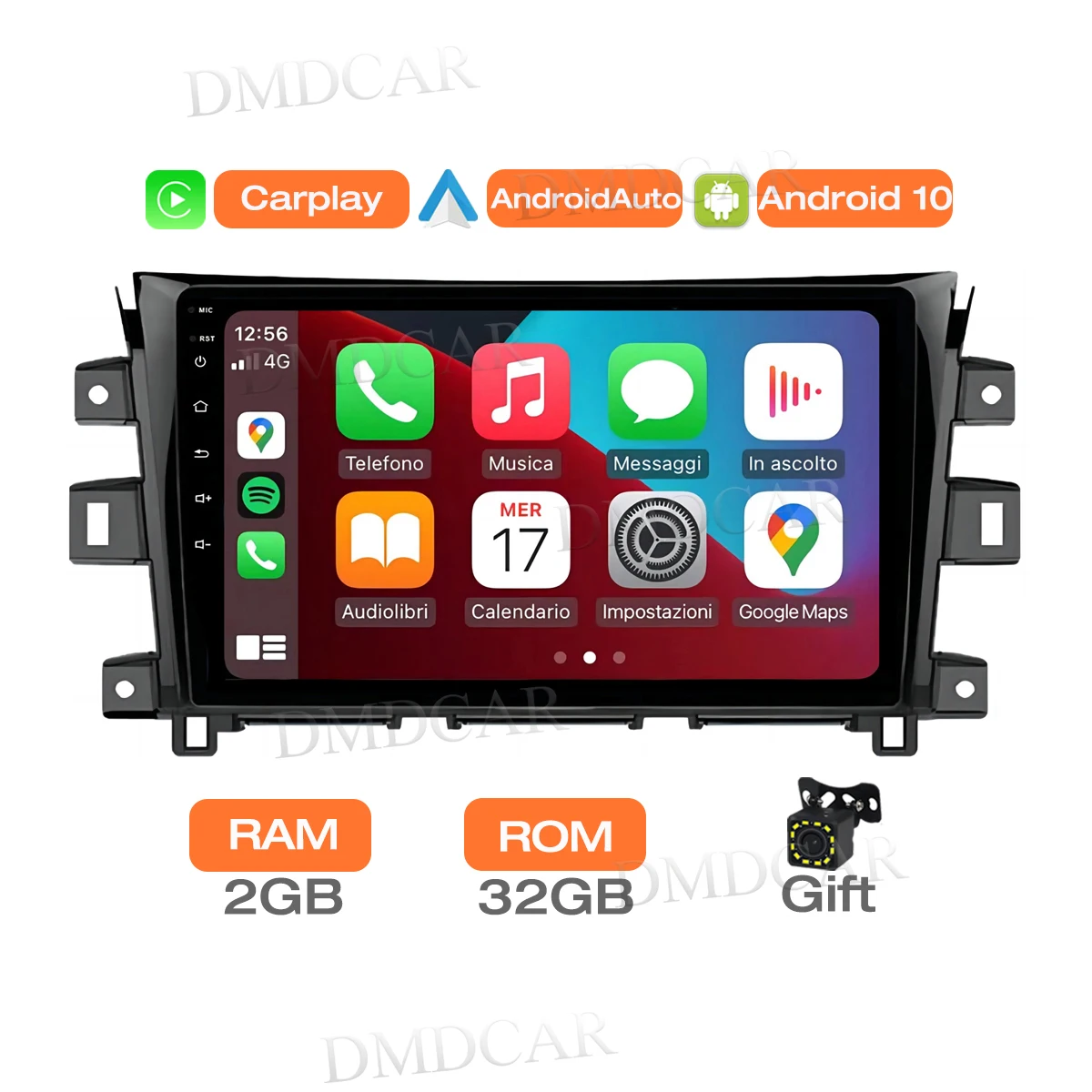 Car Wired android Auto 2G+32G Android 10 Multimedia Carplay For Nissan NP300 Frontier 2016 - 2022 GPS Touch Screen 1024*600 P