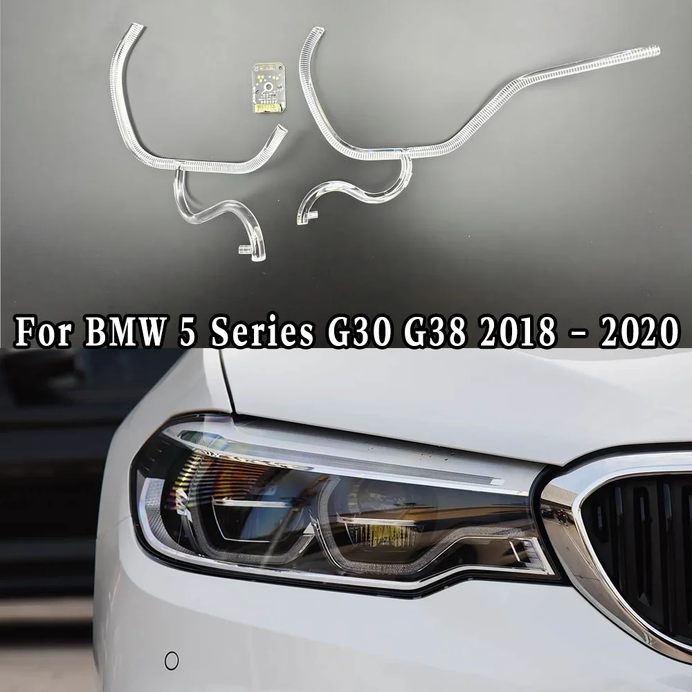 

For BMW 5 Series G30 G38 2018 2019 2020 High LED Daytime Running Lights Guide Ring Headlight Angel Eyes Light Tube Car parts