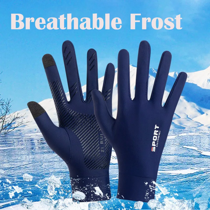 Summer Ice Silk Touchscreen Anti slip Gloves Outdoor Fishing Waterproof Sunscreen Gloves Bicycle Gloves