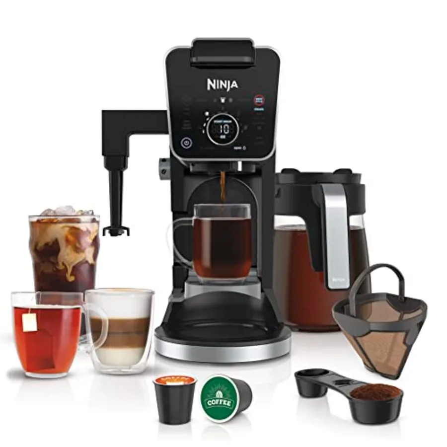 Hot and Iced Coffee Maker Single Serve Coffee Maker and Drip Coffee Machine DualBrew Pro Specialty 12-Cup with K-Cup Combo Incl
