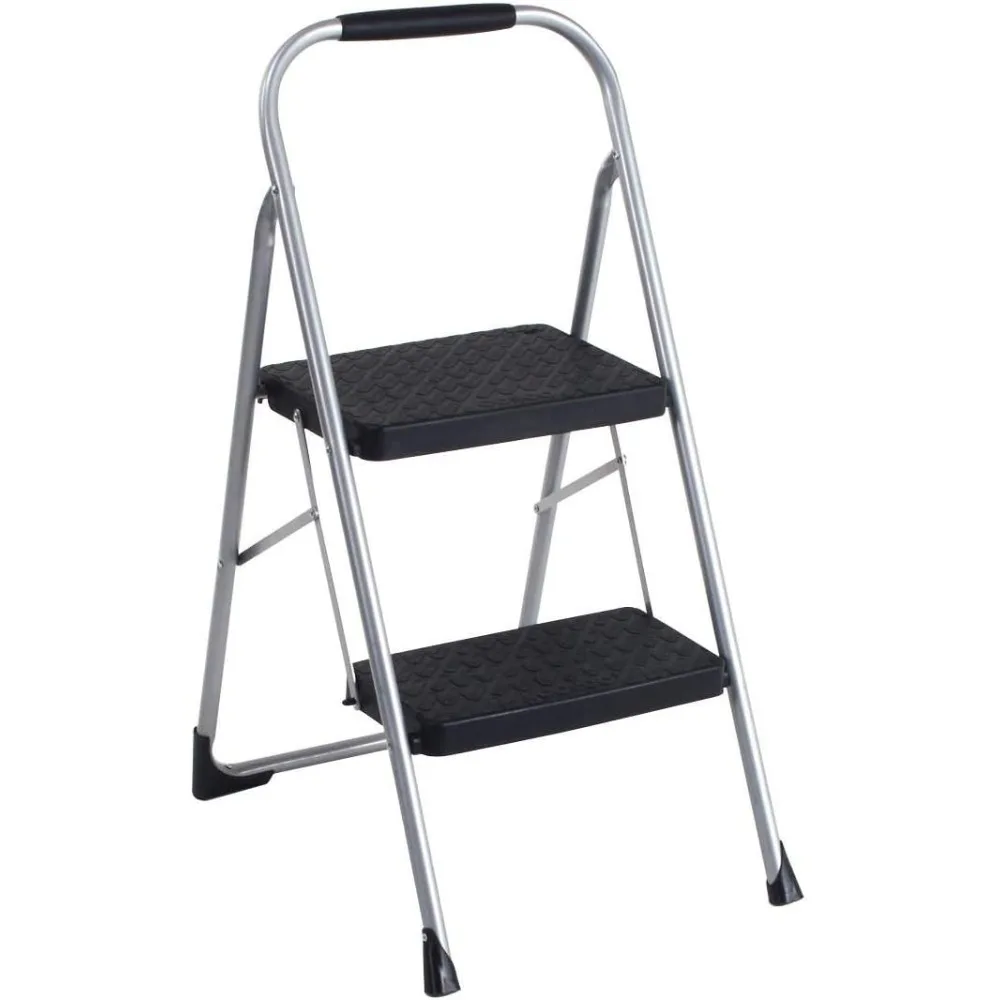 

COSCO 2-Step Big Step, Steel Step Stool, Gray Folding Step Ladder Ladder for Home