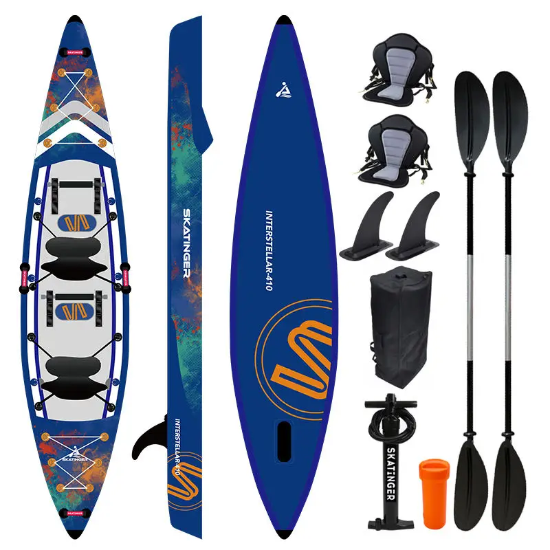 

2026 Skatinger Factory Lightweight Inflatable Canoe Fishing Kayak 2 Person Canoe Kayak for Sale