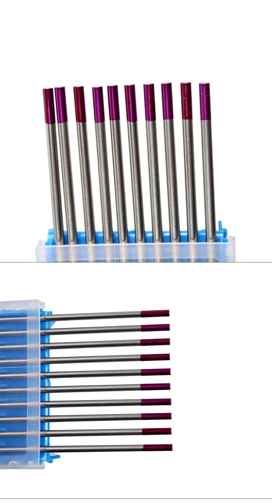 10pcs Purple Head WES Tungsten Electrode 1.0 /1.6/2.0/2.4/3.0/3.2/4.0X175mm TIG Tungsten Needle/Tungsten Electrode/TIG Rod