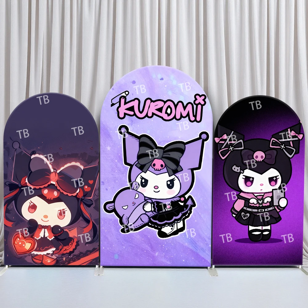 

Sanrio Kuromi Dark Cute Style Arch Backdrop Cover Stylish Festive Scene For Kids Birthday Baby Shower Photo Booth Background