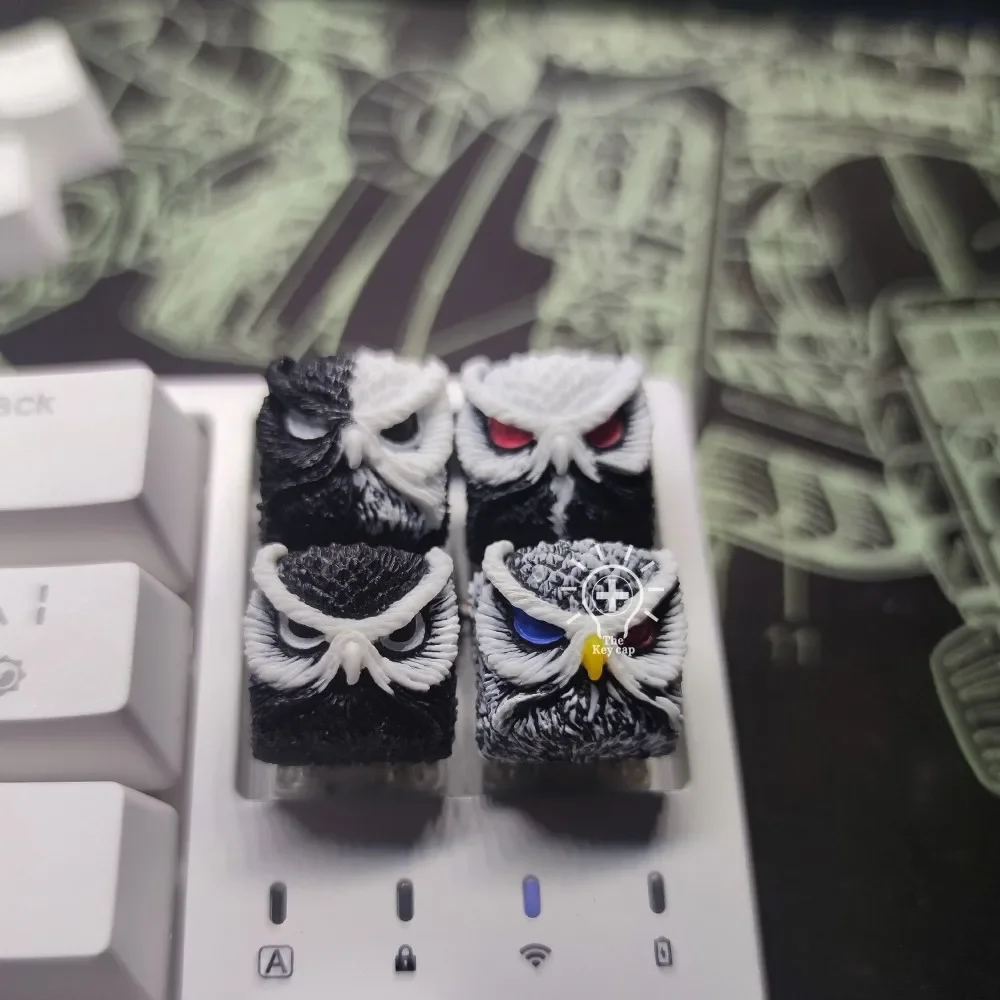 Customized mechanical keyboard replica bull head owl resin keycap personalized light transmission custom creative SA cherry