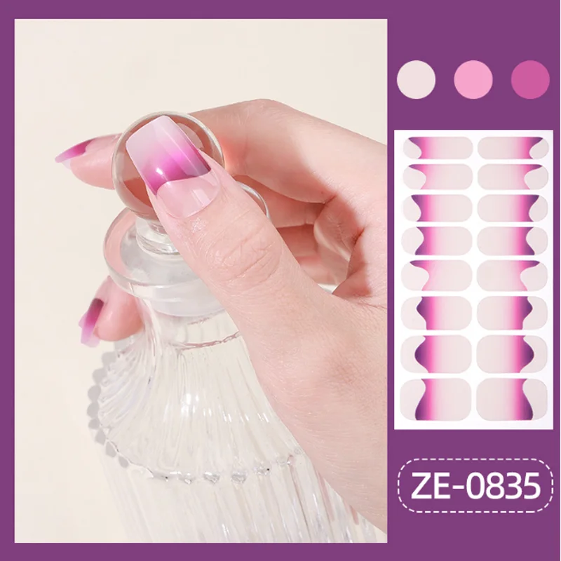 Franse volledige dekking nagelstickers manicure polish sticker wrap decoraties afgewerkte nep nagel patch tips Pegatinas Para Uñas