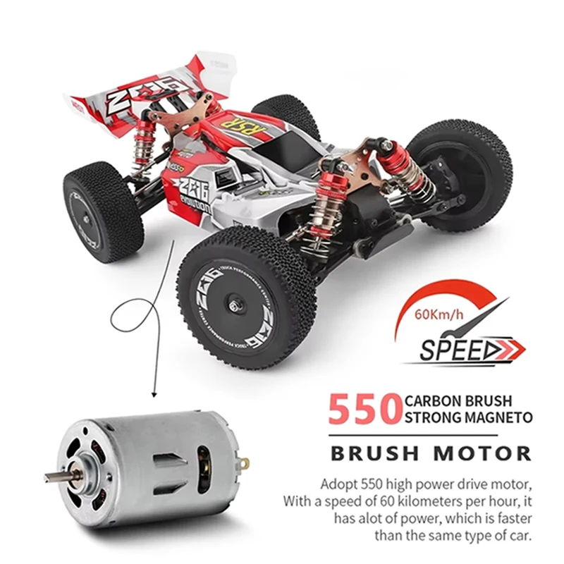 

WLtoys 144001 1:14 Радиоуправляемый гоночный автомобиль 65 км/ч 2,4G с дистанционным управлением, высокоскоростной внедорожный дрифт, амортизация, игрушки для взрослых и мальчиков, детский подарок