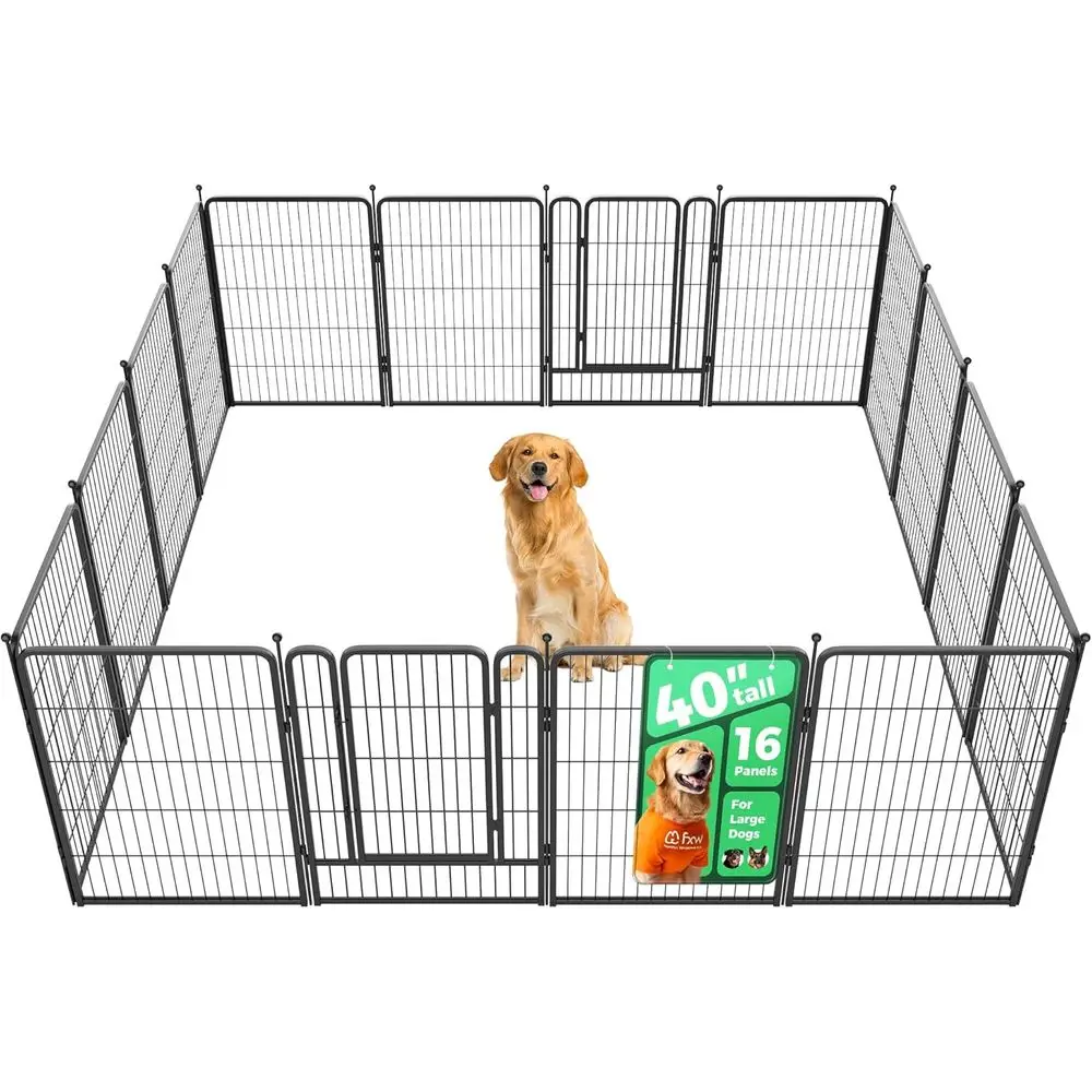 

Unleashed Dog Playpen for Indoor, Yard, RV Camping, 40 inch 16 Panels for Medium and Large Dogs│Patented