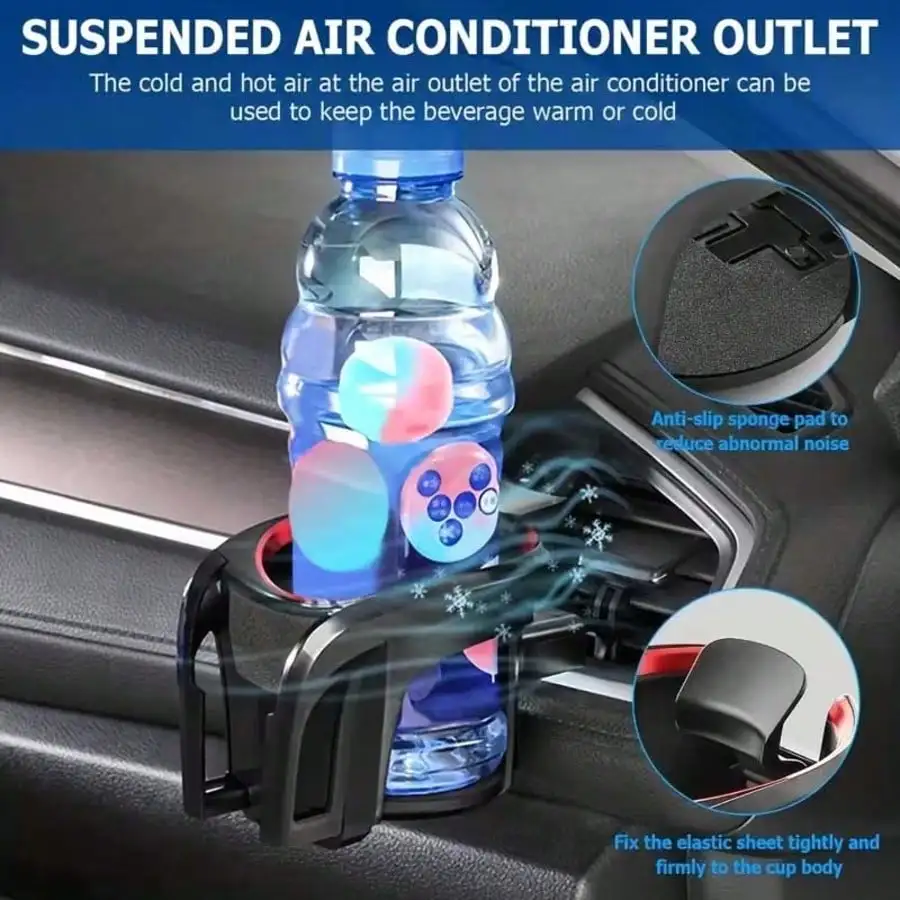1Pc Car Cup Holder Auto Air Vent Drink Stand, Can Hold Beverages And Teacups, Multi-Functional Portable Fixed Phone Holder Air V