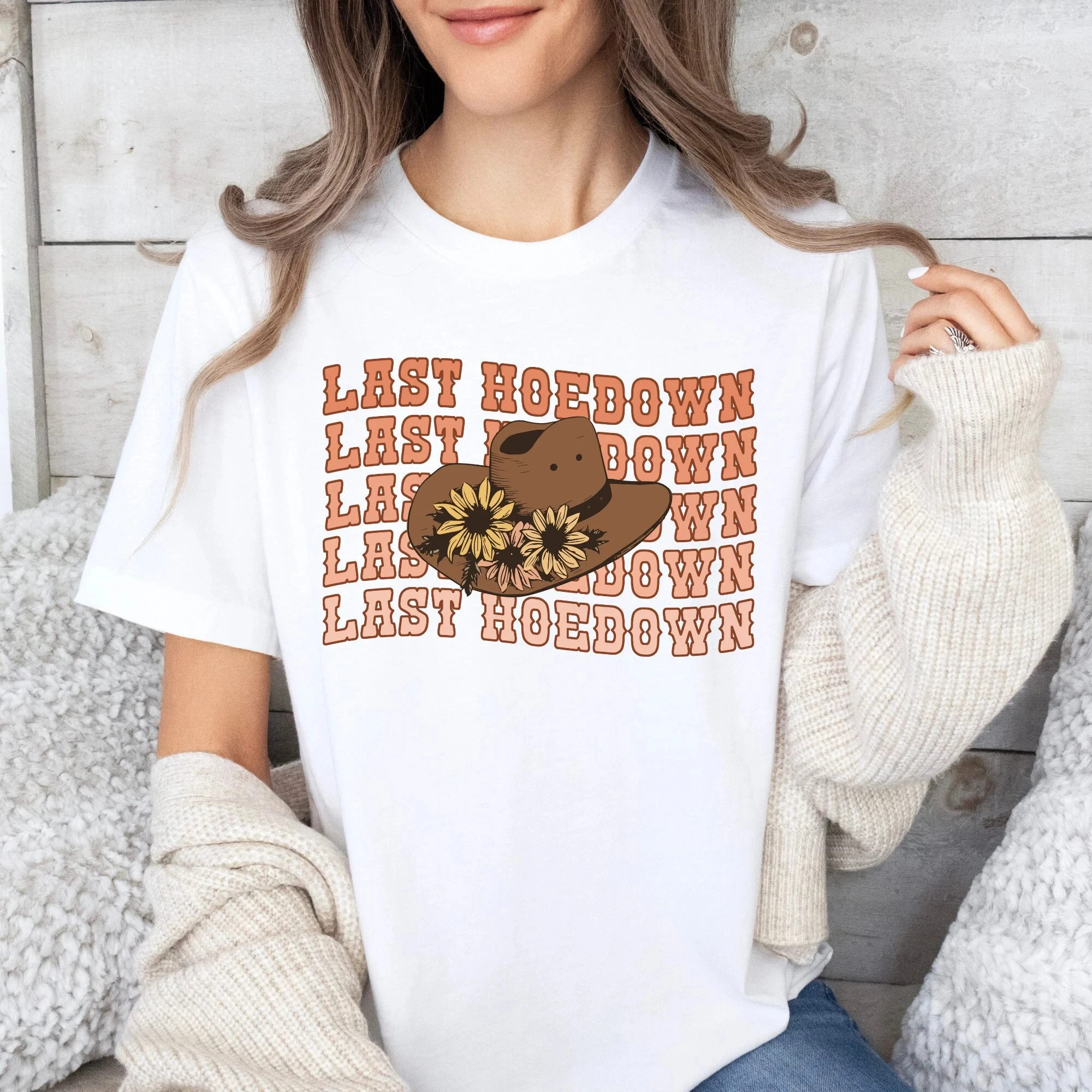 Last Hoedown T-Shirt für Damen, Rundhalsausschnitt, kurze Ärmel, Baumwoll-T-Shirts, Junggesellenabschied, Sommer-Tops, Damenbekleidung