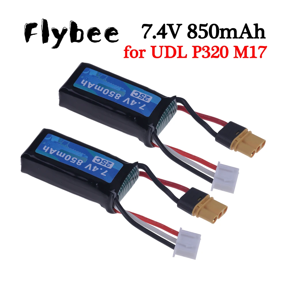 7.4V 850mAh 25C Toys Pistol Lithium Battery fit for UDL P320 M17 Model Toy Gun UDLP320 UDL-M17 Spare Batteries