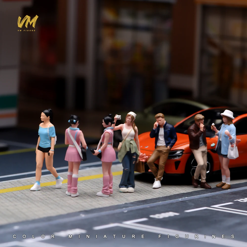 Painted Miniature 1/87 1/64 1/43 1/24 1/18 Sports Leisure Beauties  Female Play Guitar Male Mini Doll Props Display Scene Match