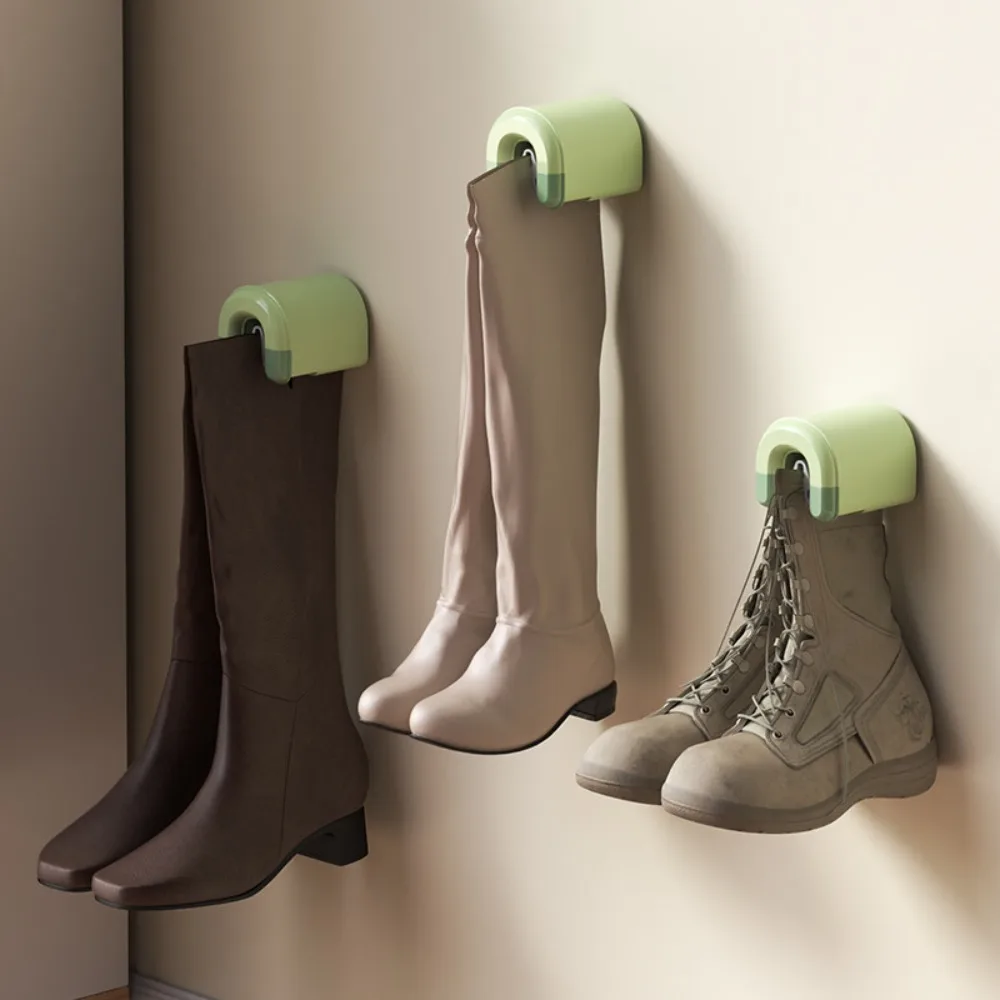 Punch Free Wall-mounted Boot Clips Multifunction Wall Hanging Boots Wall Mount Shoe Rack Dust-proof Metal Boots Storage Racks