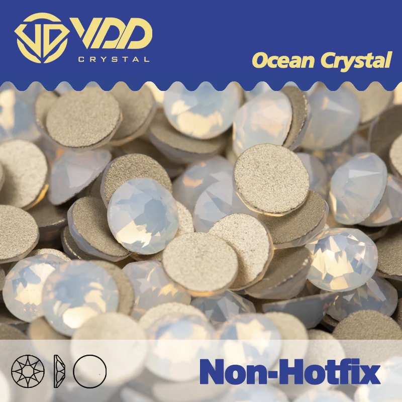 VDD 044 White Opal  2088 Non-hotfix Rhinestones High Quality AAAAA 8 Big 8 Small Glass Crystal Flatback Strass Stones
