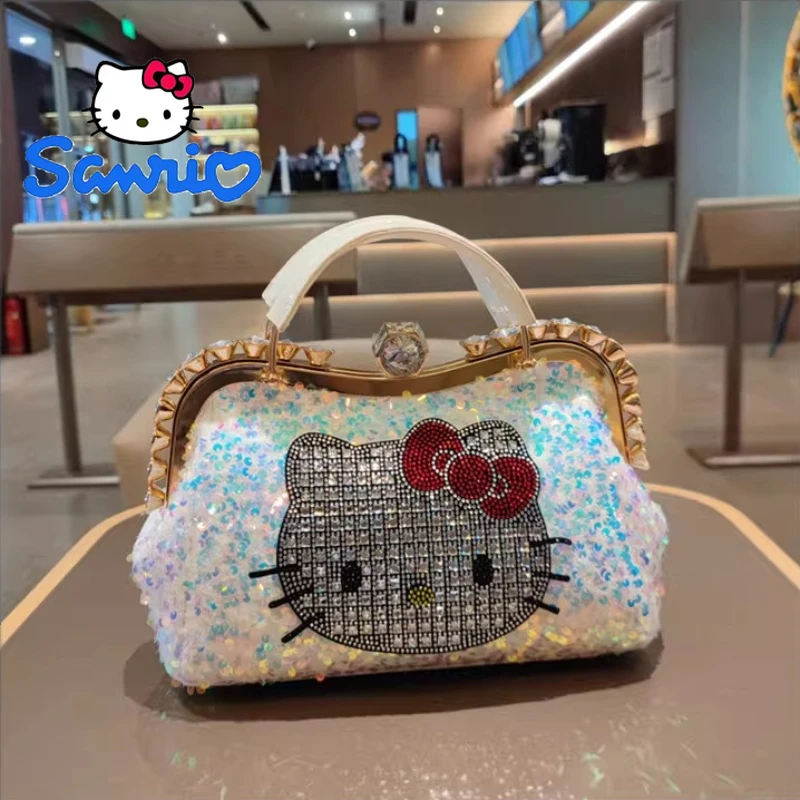 

Сумка Hello Kitty класса люкс для женщин, из натуральной кожи, легкая, повседневная, модная, стильная, вместительная, в форме ракушки, для повседневного использования