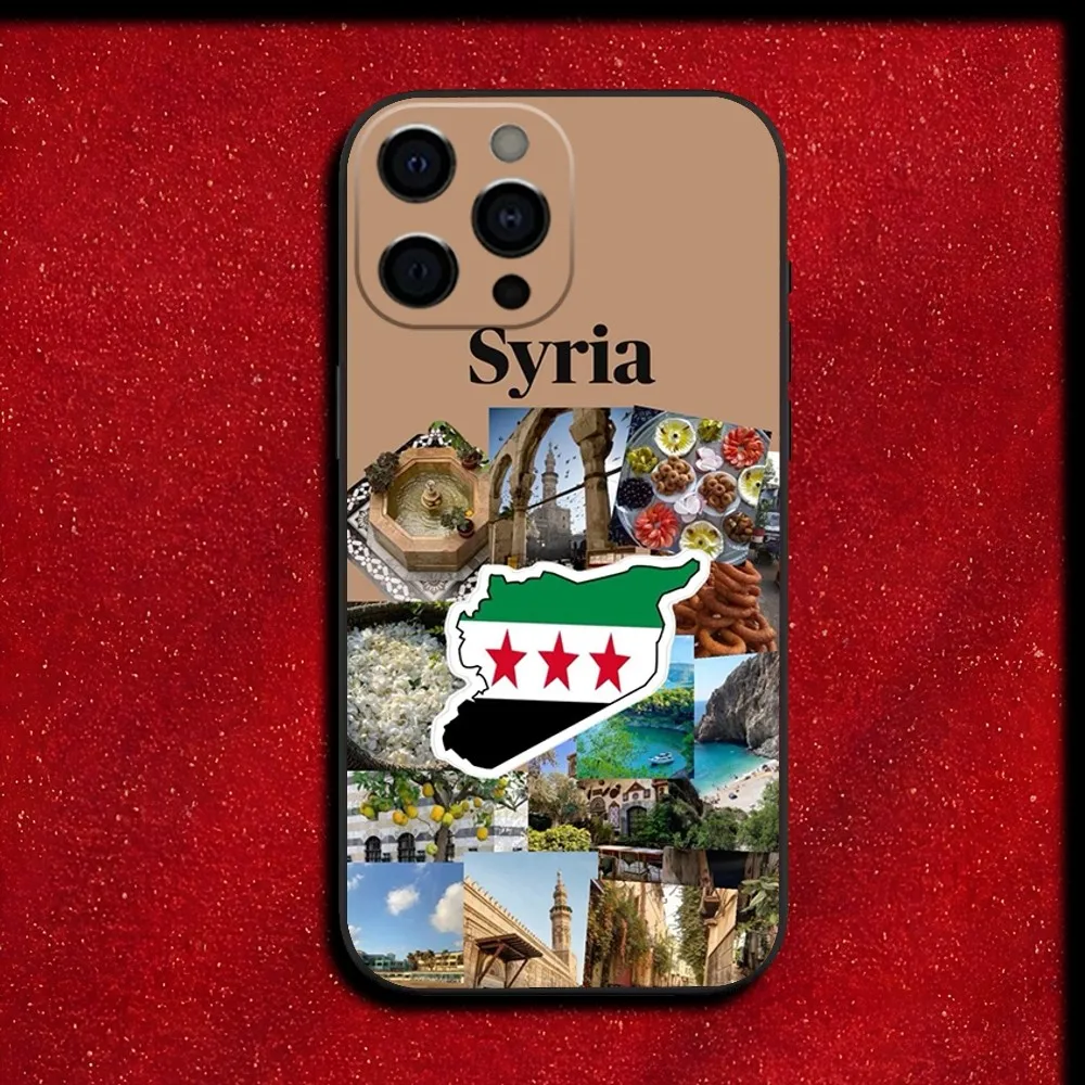 Syria S-Syrian Revolution Flag Phone Case For iPhone 16,15,14,13,12,11,Pro,X,XS,Max,XR,Plus,Mini Soft Black Cover