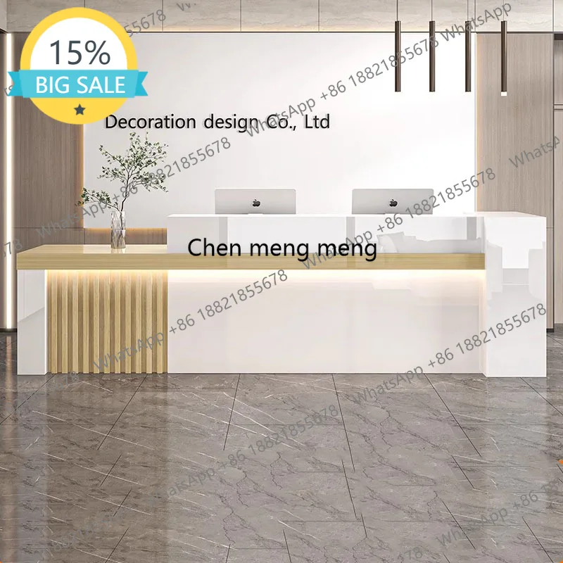 

L07 Beauty Modern Reception Desk Luxury Nordic Office Simple Reception Desks Salon Cashier Mostrador Recepción Commercial Furnit