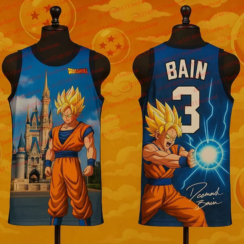 Desmond Bain 3 Kit de maillot de basket-ball 2025 Dragon Ball Super Saiya gilet de basket-ball Goku Sport maillot de basket-ball gilet américain