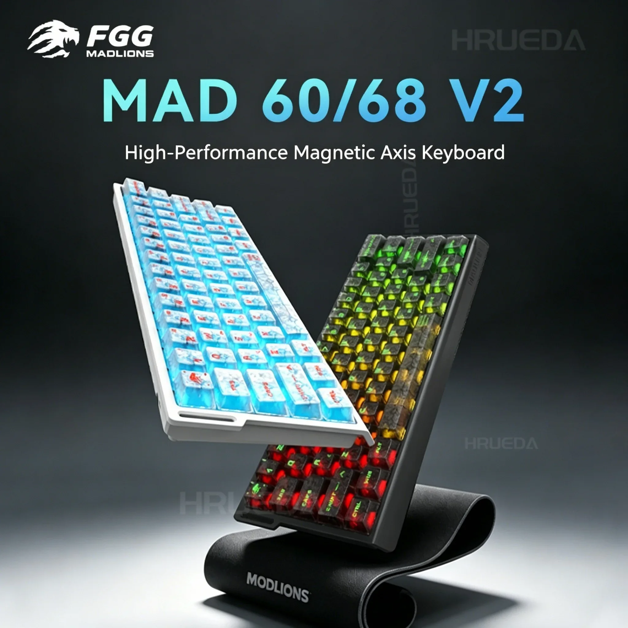 Madlions MAD60 MAD68 V2 Magnetic Axis Keyboard Wired Custom Dual Light Position Rapid Trigger 0.001mm 0.125ms 8K 61/68 Keys RGB