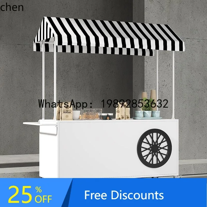 YFY  Iron Art Dining Cart Outdoor Mobile Snack Stall Cart Night Market Promotion Sales Truck