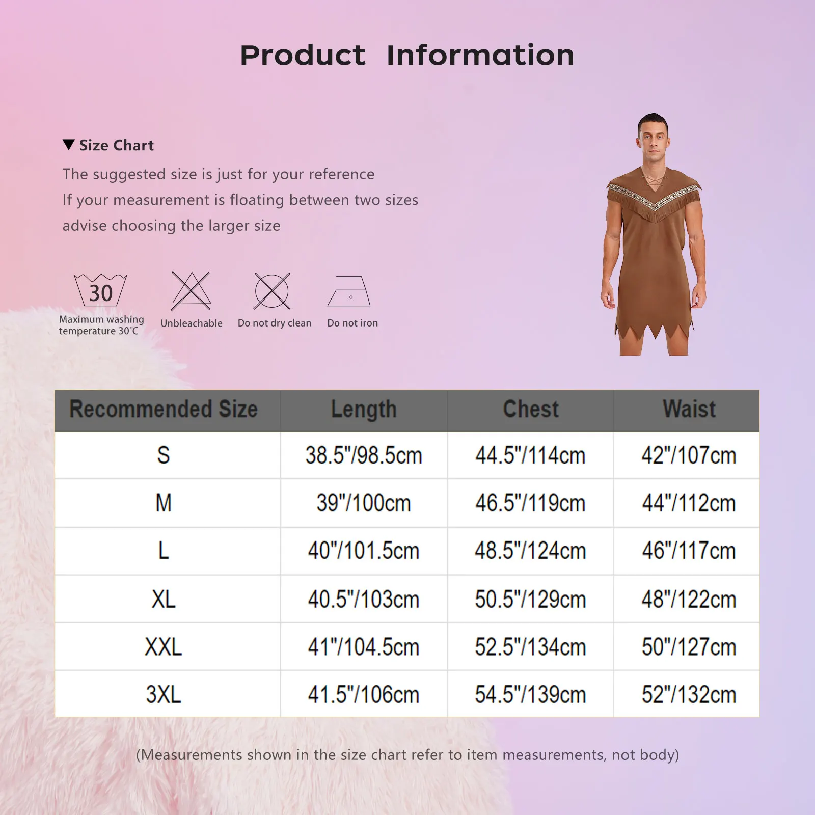 Disfraz de hombre de las cavernas salvaje, tribu de Halloween, disfraz de Cosplay indígena con cordones, borla frontal, patrón Vintage, adorno irregular, bata de gamuza sintética