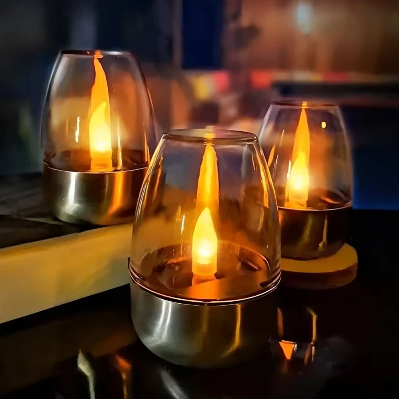 Led Solar Candles Light Flameless Rechargeable Night Light For Wedding Party Garden Decor Outdoor Waterproof Solar CandlesJJ2321