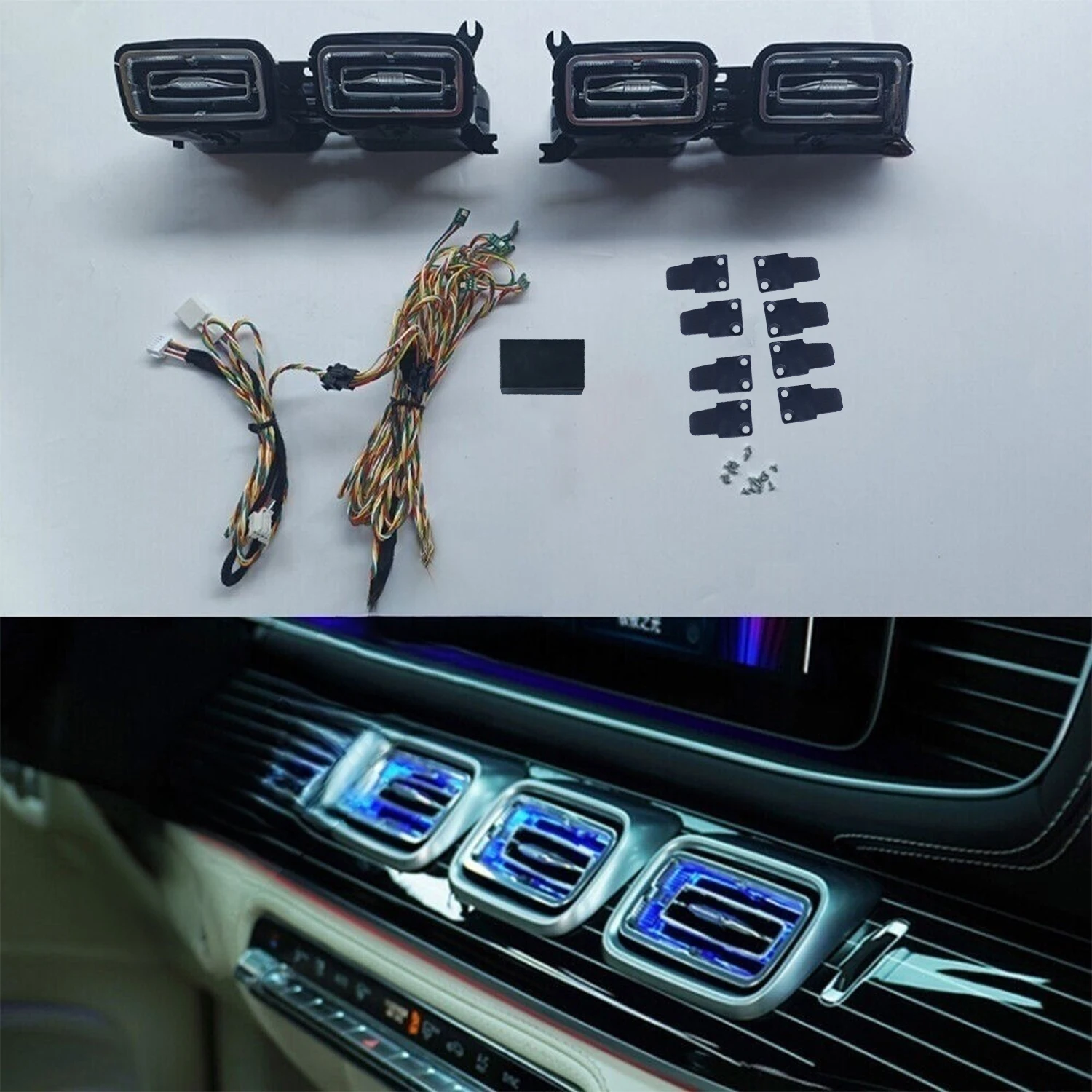 

1Set 64 Colors Air Vent LED Ambient Light Interior Atmosphere Lamp For Benz GLE W167 Car Lights Car Replacement Parts