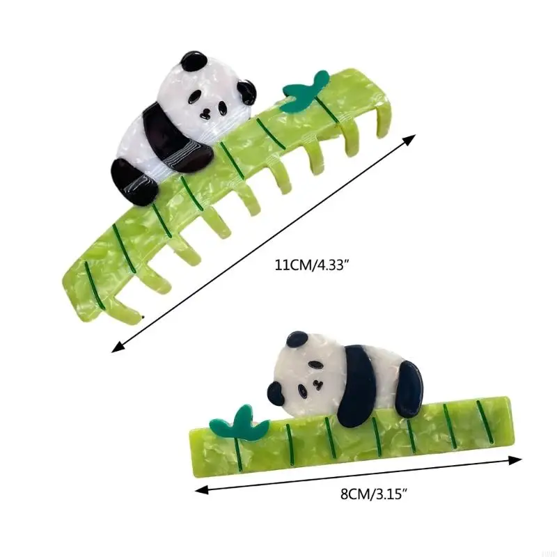 49MF Panda Tóc Claw Claw cho phụ nữ Cô gái đáng yêu Động vật Động vật CLIP CLIP BARRETTES CHO NÓ