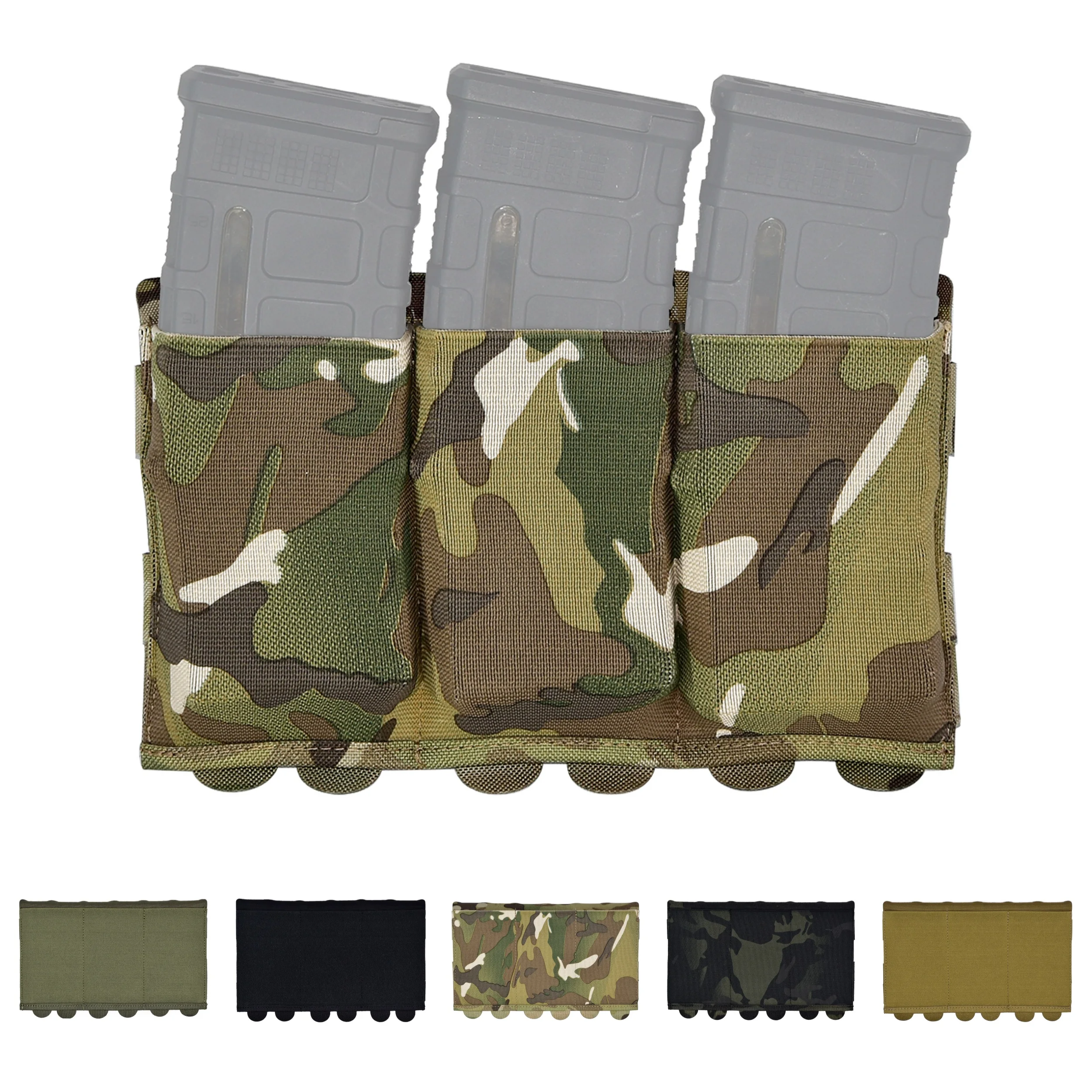 

High-Quality Elastic Material Magazine Package Molle Elastic Triple Function Bag Airsoft Paintball Equipment 5.56 Storage Bag