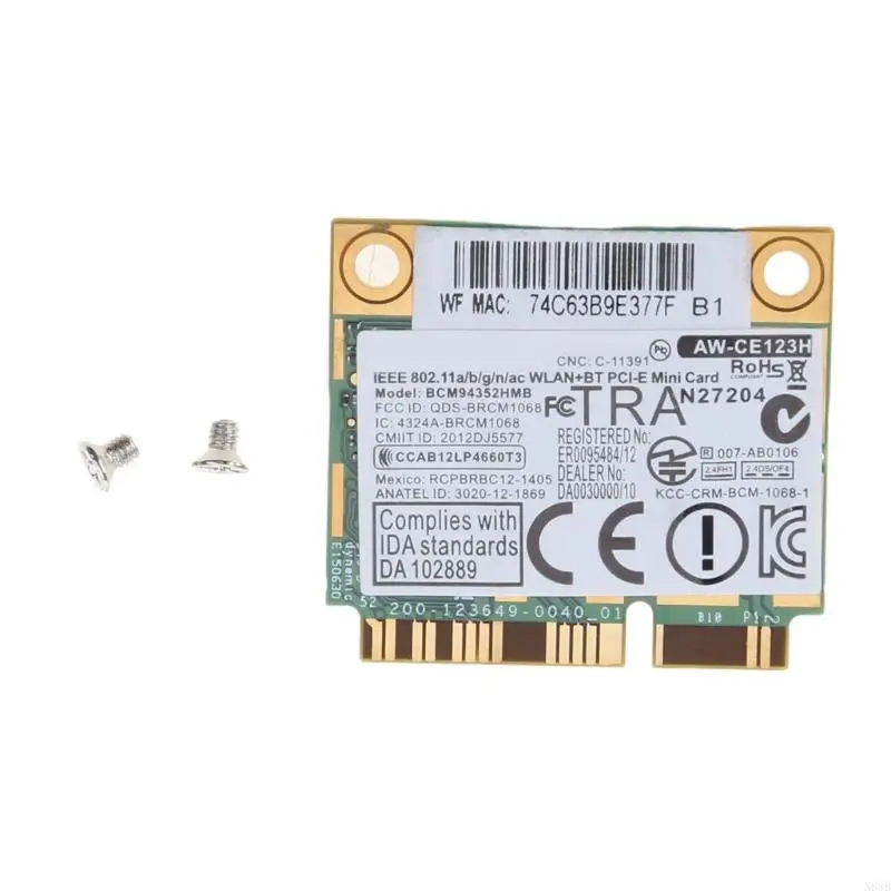 N84B 2.4G/ BT4.0 MINI PCI-E ДВОЙНАЯ БЕЗОПАСНАЯ СЕТИВНАЯ КАРТА AW-CE123H BCM94352HMB