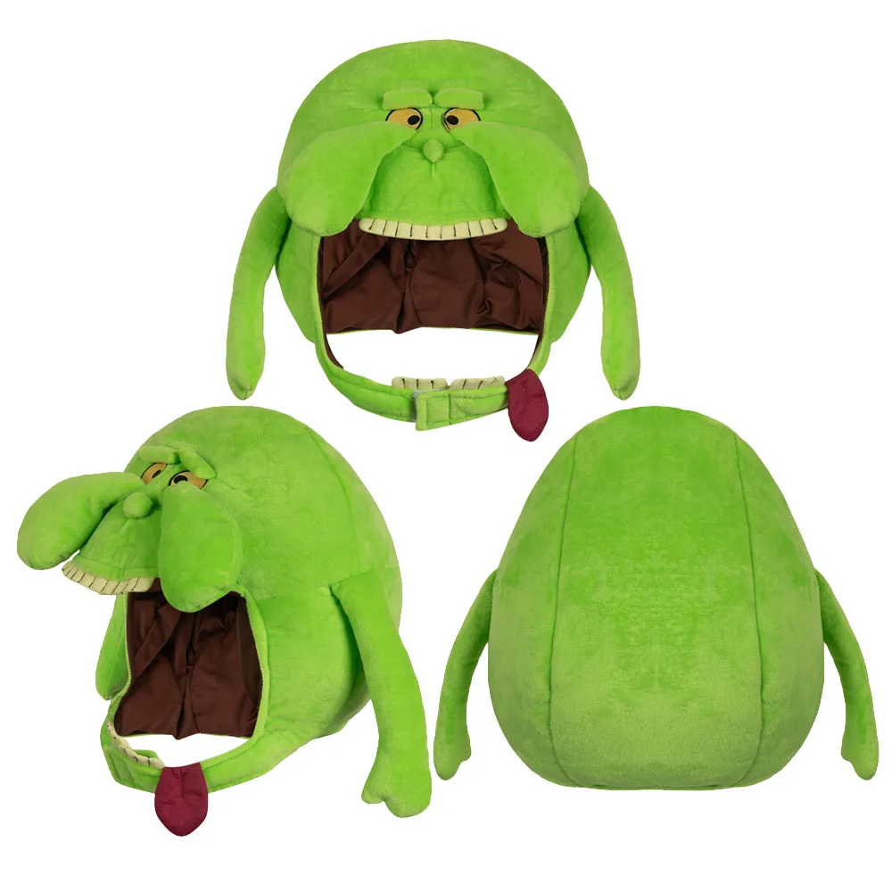 

Green Ghost Slimer Cosplay Fantasy Plush Hat Mask Props Cartoon Plush Headwear Halloween Carnival Party Costume Accessories