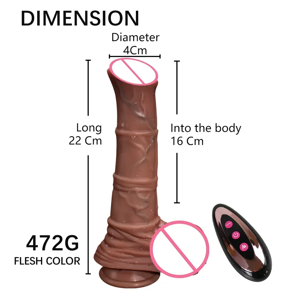 Monster Horse Telescopic Swing Vibration with Suction Cup Heating Penis Realistic Dildo Remote Control Sex Toy Women Masturbator